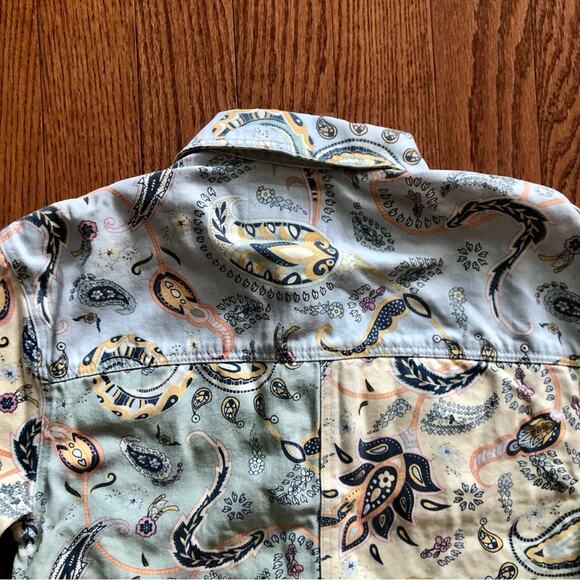BlankNYC Coming Through Paisley Print Button Up Denim Jacket Women’s Size M NWT - Picture 11 of 13